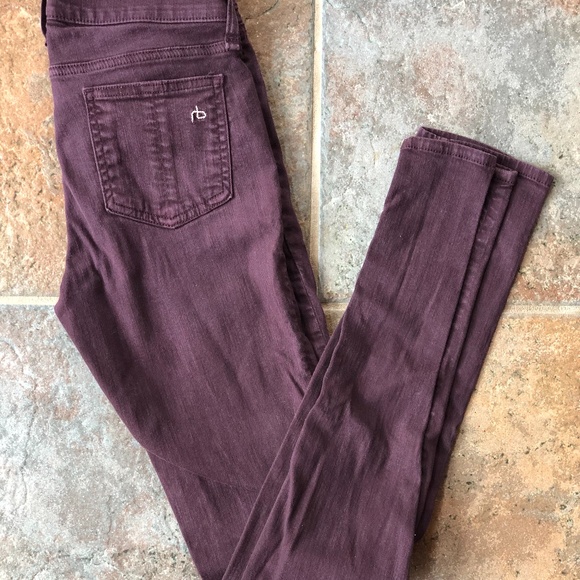 rag & bone Burgundy Slim Jeans - Picture 1 of 3